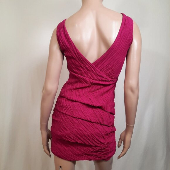 Suzi Chin for Maggy Boutique Dress size 4 Pink Sleeveless Mini Fitted Sheath - Picture 5 of 7